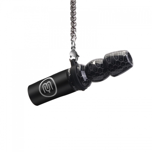 Premium Food Grade Resin Hookah Personal Sanitary Mouthpiece with 304 Stainless Steel Chain and PU Leather Pouch